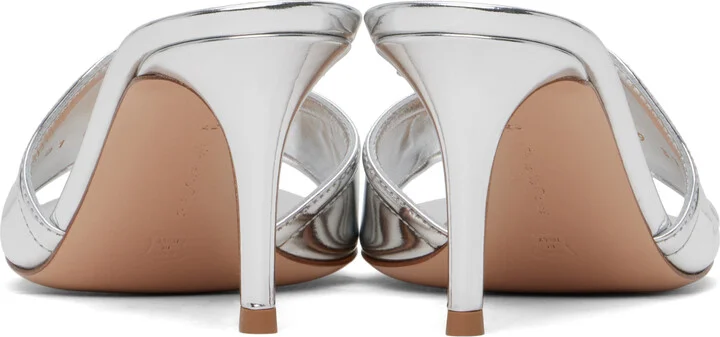 Gianvito Rossi Silver Lucrezia 70 Mules - Image 2