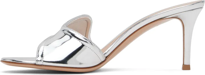Gianvito Rossi Silver Lucrezia 70 Mules - Image 3