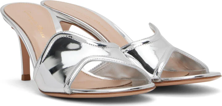 Gianvito Rossi Silver Lucrezia 70 Mules - Image 4