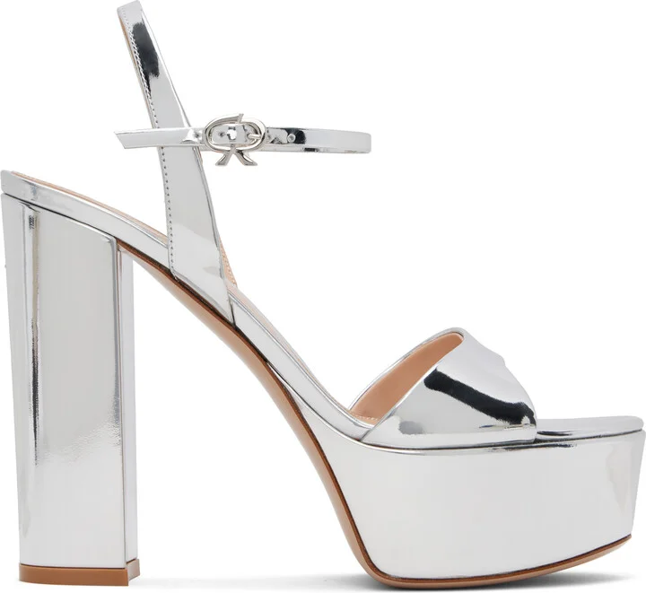 Gianvito Rossi Silver Marlena Heeled Sandals