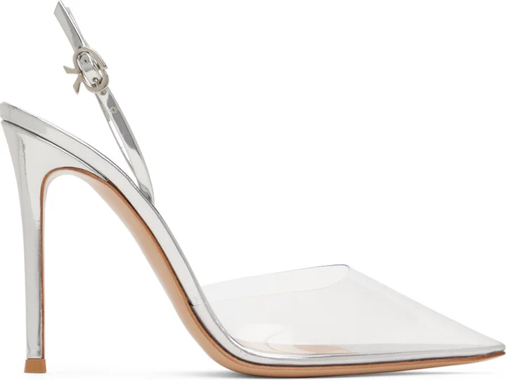 Gianvito Rossi Silver Ribbon D'Orsay 105 Heels