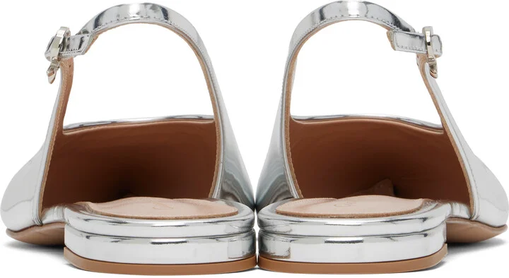 Gianvito Rossi Silver Robbie Sling 05 Ballerina Flats - Image 2