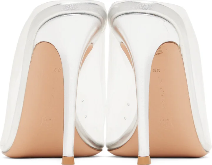 Gianvito Rossi Silver Sigma 105 Heeled Sandals - Image 2