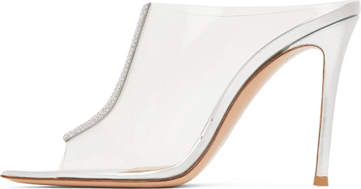 Gianvito Rossi Silver Sigma 105 Heeled Sandals - Image 3