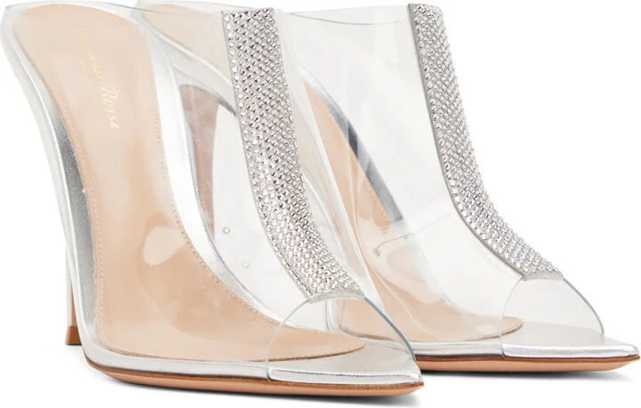 Gianvito Rossi Silver Sigma 105 Heeled Sandals - Image 4