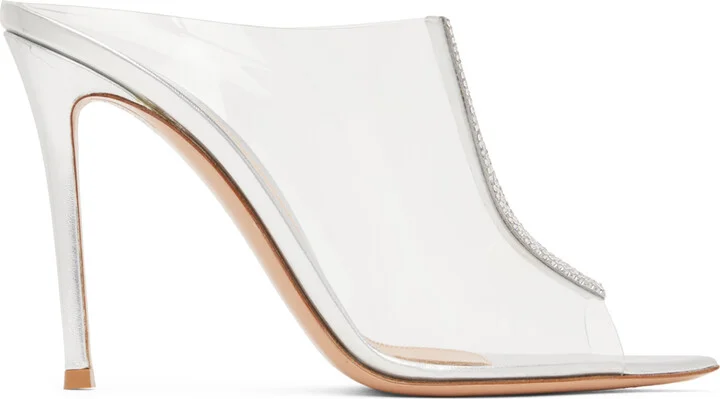 Gianvito Rossi Silver Sigma 105 Heeled Sandals