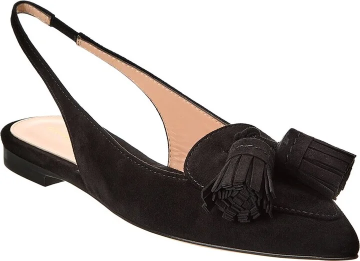 Gianvito Rossi Slingback Suede Flat