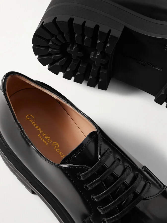 Gianvito Rossi - Smart 20 Patent-leather Brogues - Black - Image 4