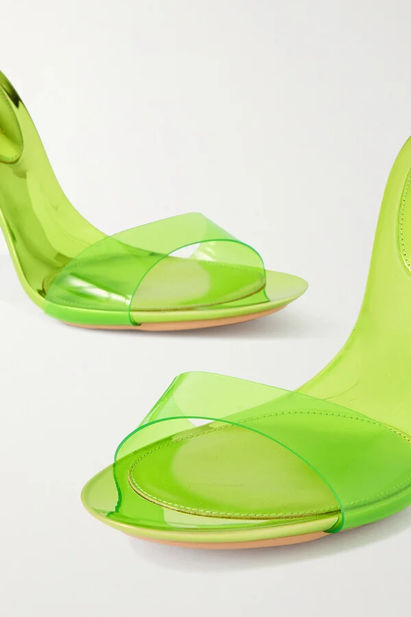 Gianvito Rossi - Spice Glass 95 Leather And Pvc Sandals - Green - Image 4