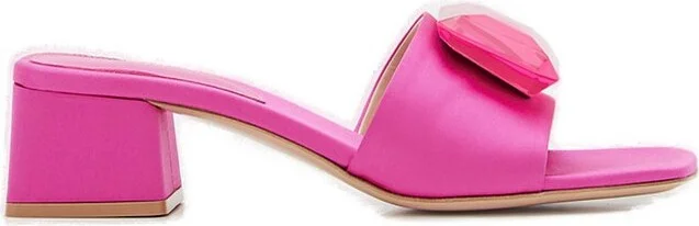 Gianvito Rossi Square Toe Slip-On Sandals