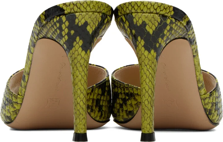 Gianvito Rossi SSENSE Exclusive Green & Black Heeled Sandals - Image 2