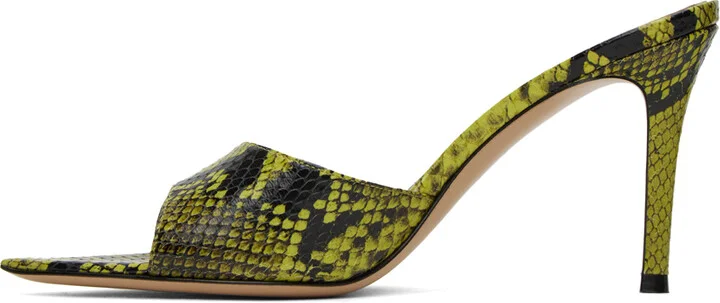 Gianvito Rossi SSENSE Exclusive Green & Black Heeled Sandals - Image 3