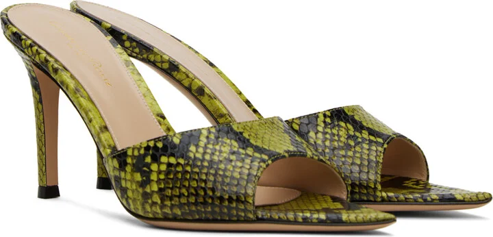 Gianvito Rossi SSENSE Exclusive Green & Black Heeled Sandals - Image 4