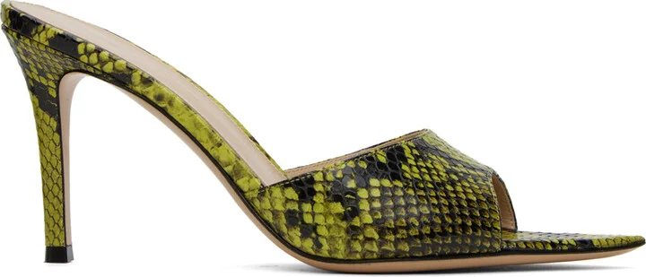 Gianvito Rossi SSENSE Exclusive Green & Black Heeled Sandals