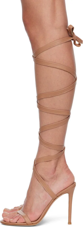 Gianvito Rossi SSENSE Exclusive Pink Borneo Heeled Sandals - Image 3