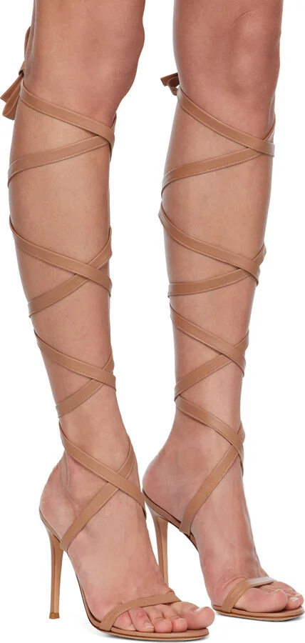 Gianvito Rossi SSENSE Exclusive Pink Borneo Heeled Sandals - Image 4