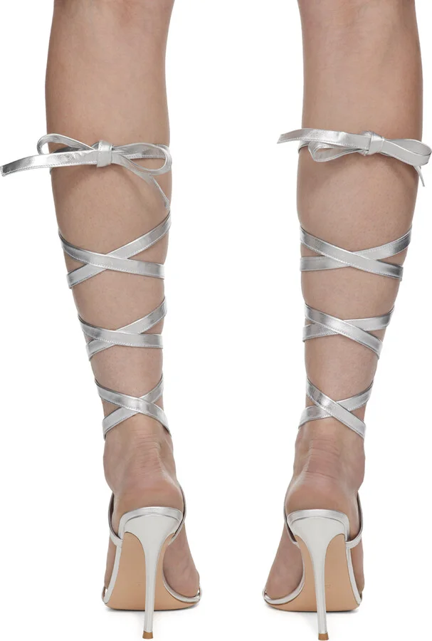 Gianvito Rossi SSENSE Exclusive Silver Heeled Sandals - Image 2