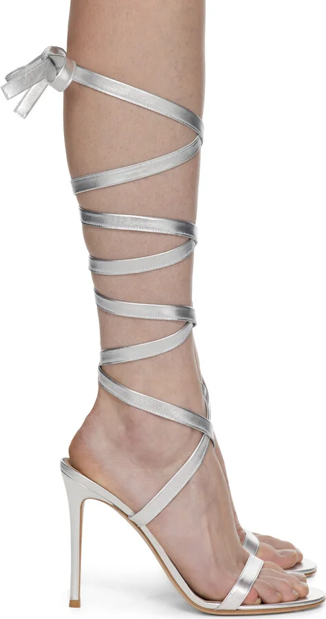 Gianvito Rossi SSENSE Exclusive Silver Heeled Sandals