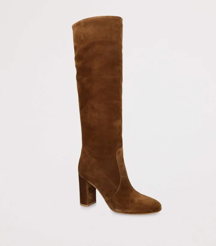 Gianvito Rossi Suede Glen Knee-High Boots 85 - Image 3