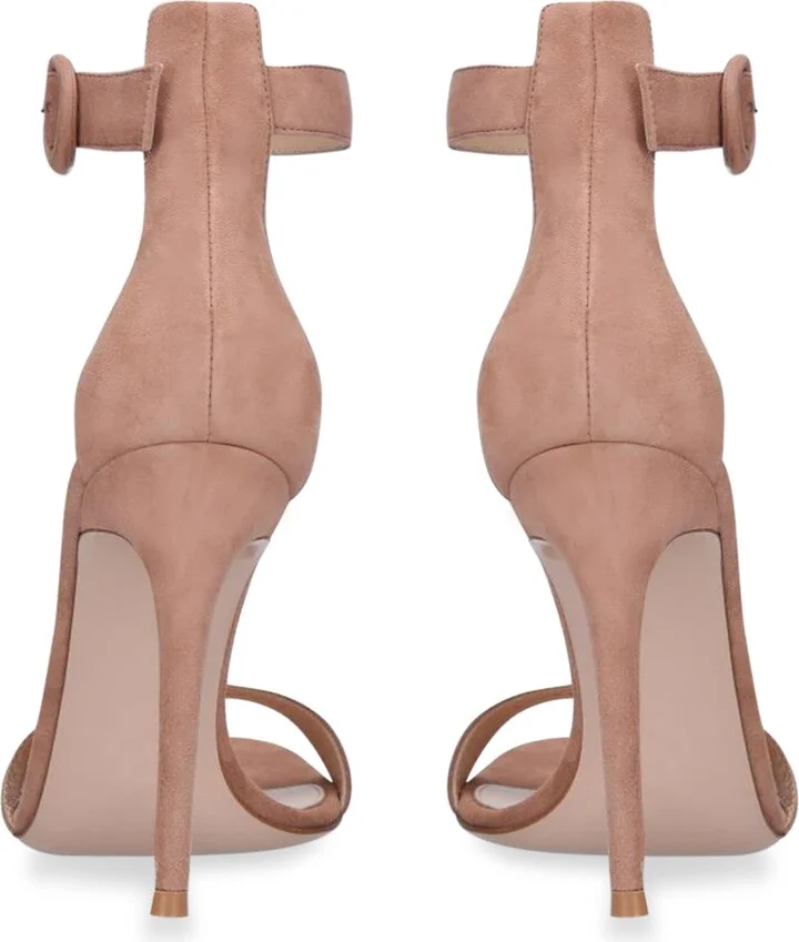 Gianvito Rossi Suede Portofino Heeled Sandals 105 - Image 4