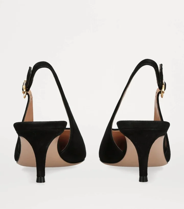 Gianvito Rossi Suede Robbie Slingback Pumps 55 - Image 2