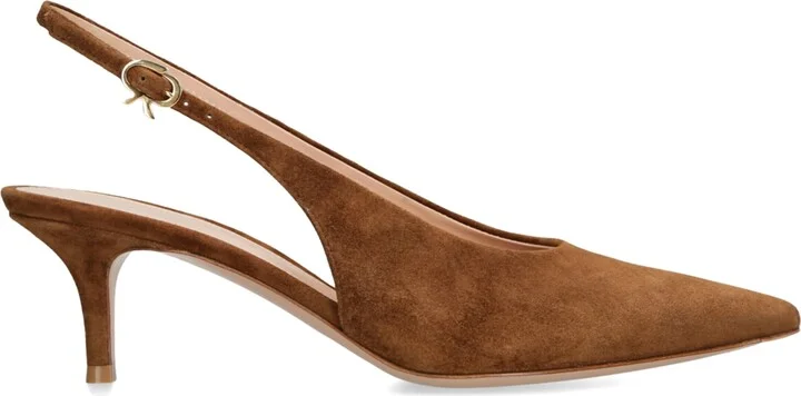Gianvito Rossi Suede Robbie Slingback Pumps 55
