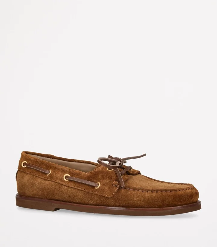 Gianvito Rossi Suede Vandee Boat Shoes - Image 4
