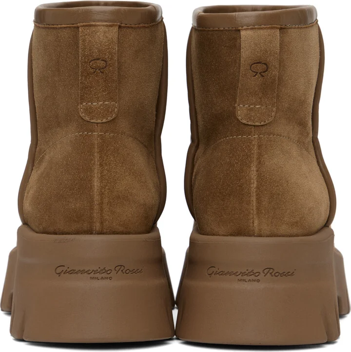 Gianvito Rossi Tan Shearling Ankle Boots - Image 2