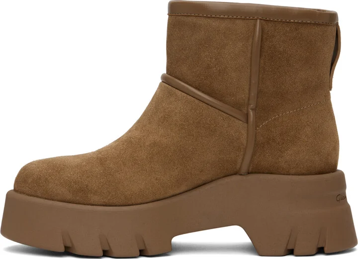 Gianvito Rossi Tan Shearling Ankle Boots - Image 3