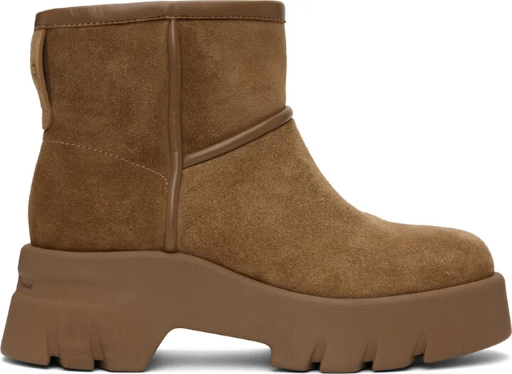 Gianvito Rossi Tan Shearling Ankle Boots