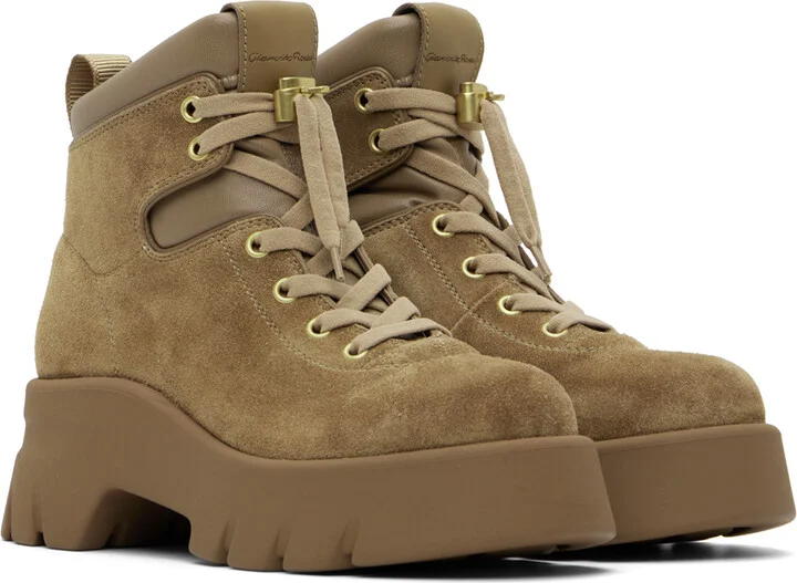 Gianvito Rossi Tan Vancouver Ankle Boots - Image 4