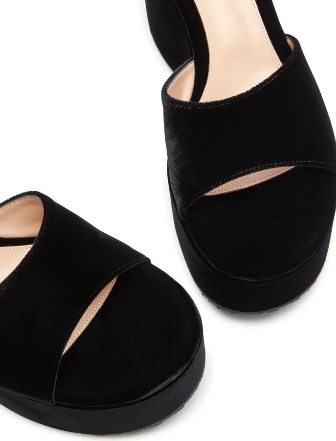 Gianvito Rossi Thalia 110 Velvet Platform Wedge Sandals - Image 6