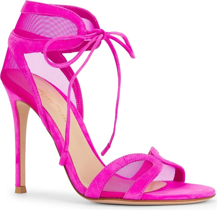 Gianvito Rossi Tie Sandal in Fuchsia - Image 2