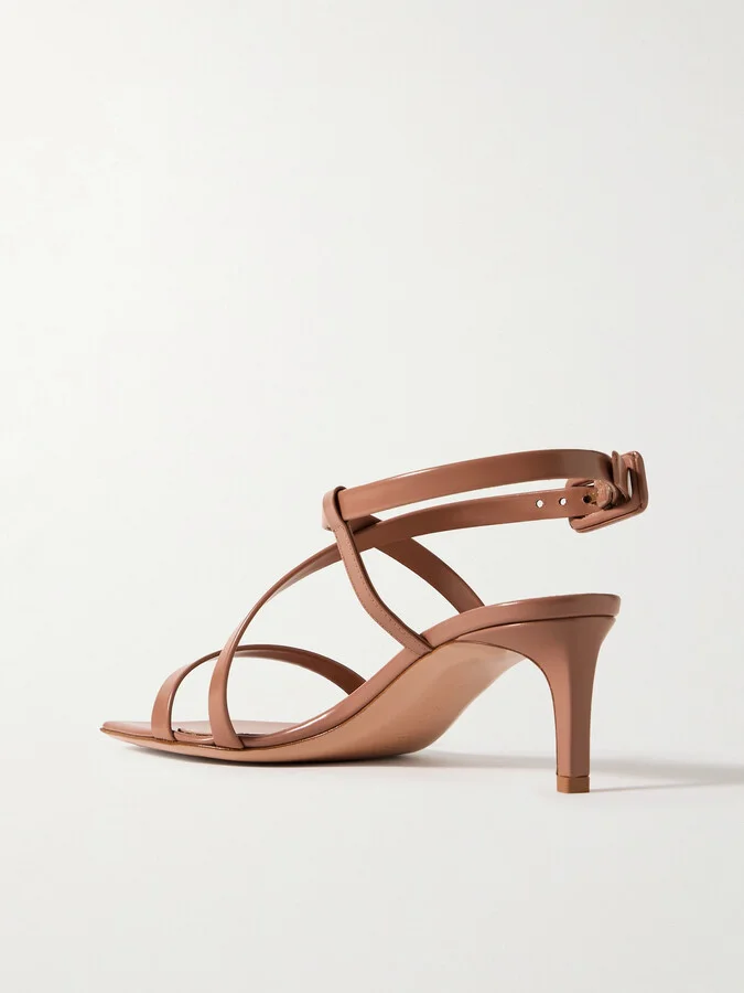 Gianvito Rossi - Tokio 55 Patent-leather Sandals - Neutrals - Image 3
