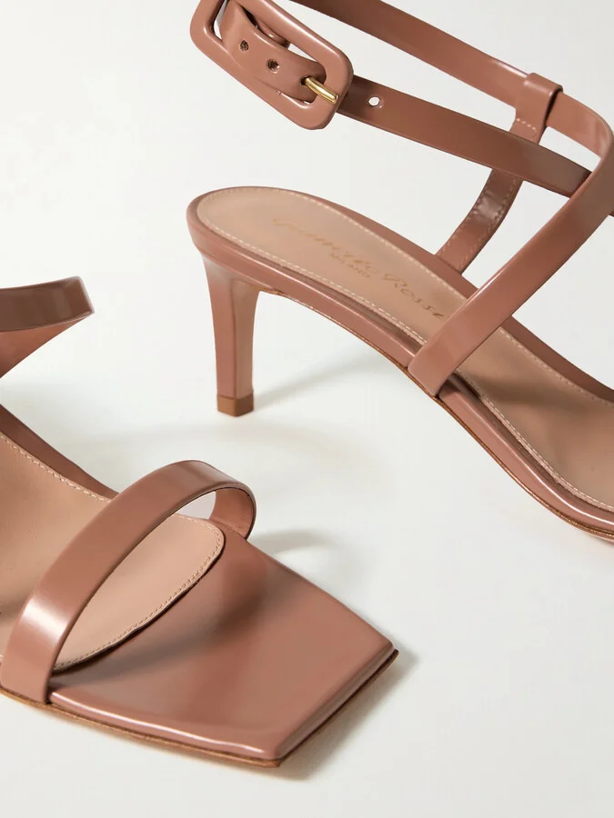 Gianvito Rossi - Tokio 55 Patent-leather Sandals - Neutrals - Image 4