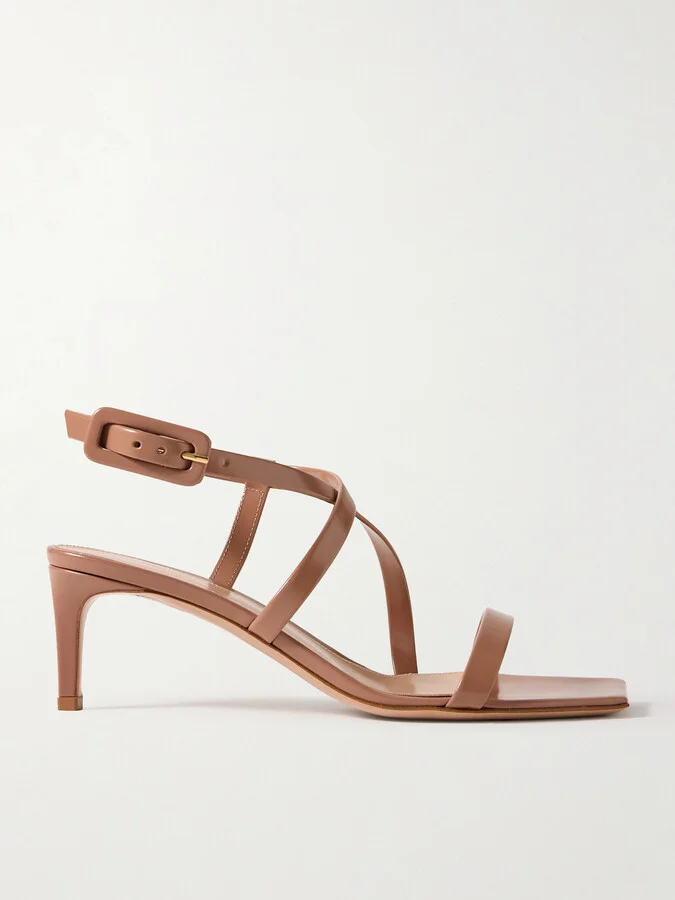 Gianvito Rossi - Tokio 55 Patent-leather Sandals - Neutrals