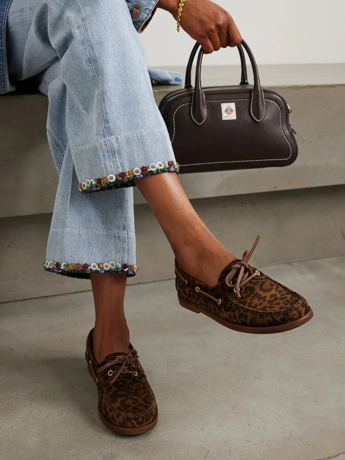 Gianvito Rossi - Vandée Leopard-print Suede Boat Shoes - Animal print - Image 2