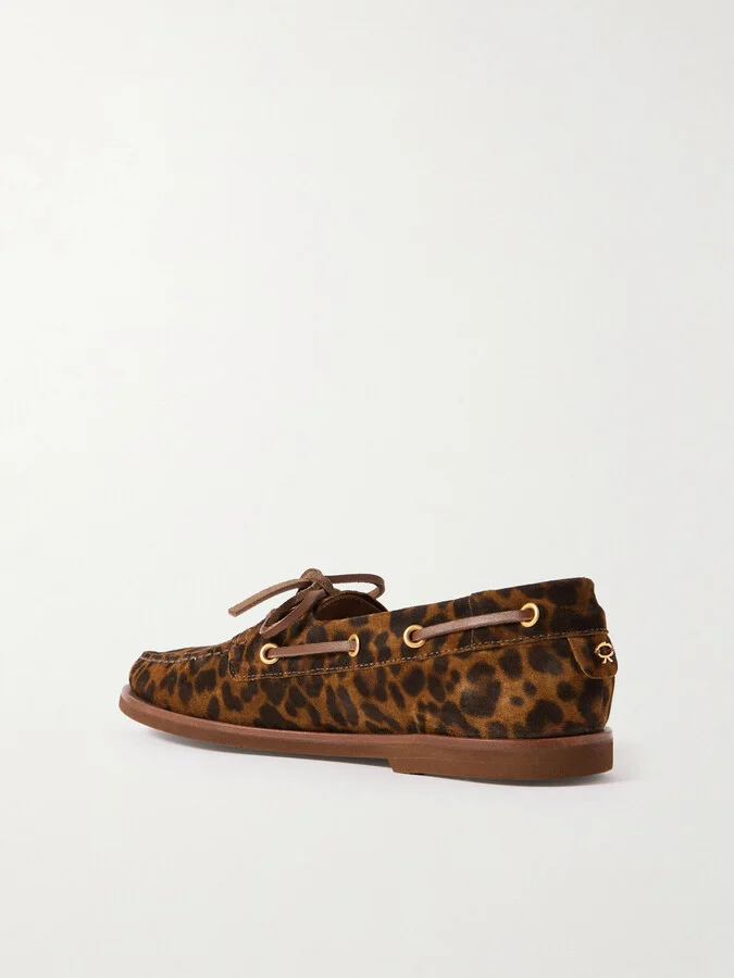 Gianvito Rossi - Vandée Leopard-print Suede Boat Shoes - Animal print - Image 3
