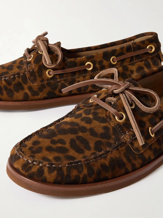 Gianvito Rossi - Vandée Leopard-print Suede Boat Shoes - Animal print - Image 4