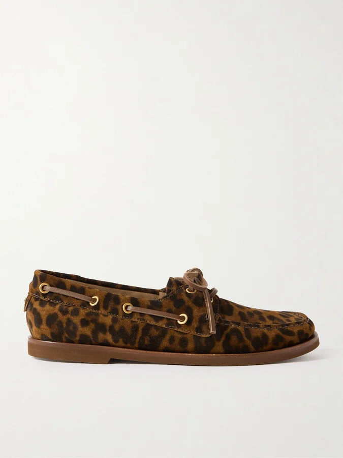 Gianvito Rossi - Vandée Leopard-print Suede Boat Shoes - Animal print