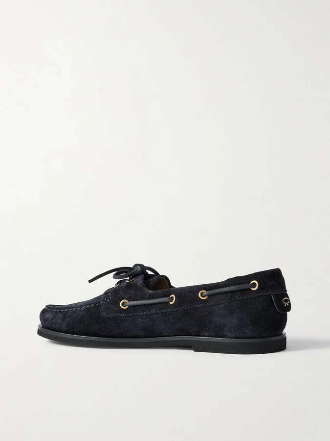 Gianvito Rossi - Vandée Suede Boat Shoes - Blue - Image 3