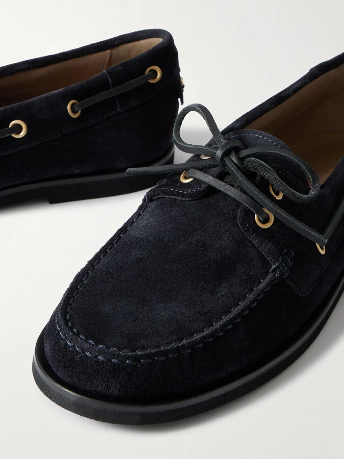 Gianvito Rossi - Vandée Suede Boat Shoes - Blue - Image 4