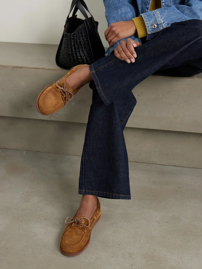 Gianvito Rossi - Vandée Suede Boat Shoes - Brown - Image 2