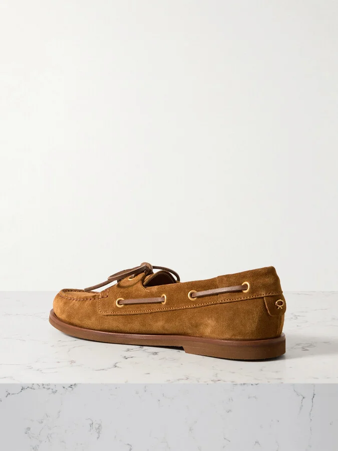 Gianvito Rossi - Vandée Suede Boat Shoes - Brown - Image 3