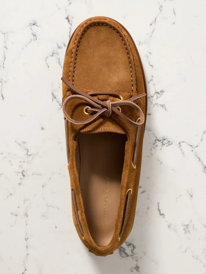 Gianvito Rossi - Vandée Suede Boat Shoes - Brown - Image 5