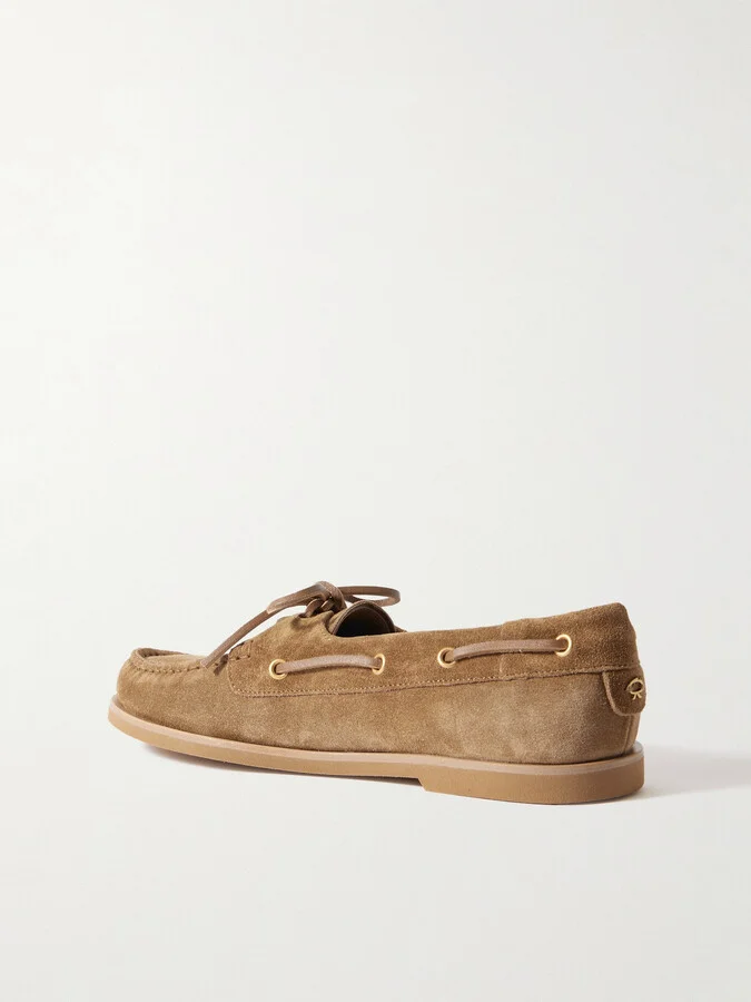 Gianvito Rossi - Vandée Suede Boat Shoes - Neutrals - Image 3