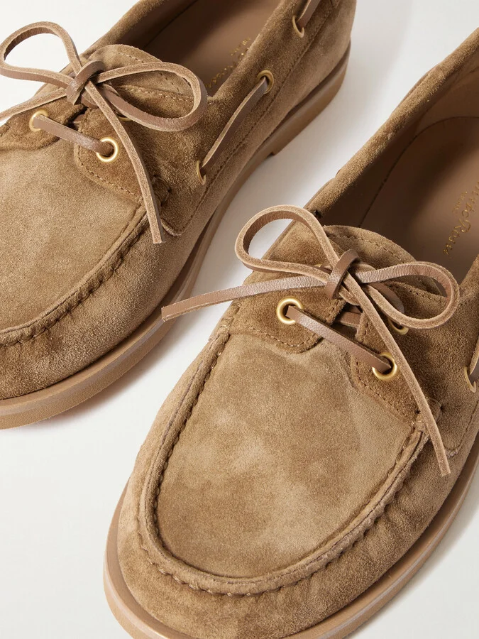 Gianvito Rossi - Vandée Suede Boat Shoes - Neutrals - Image 4