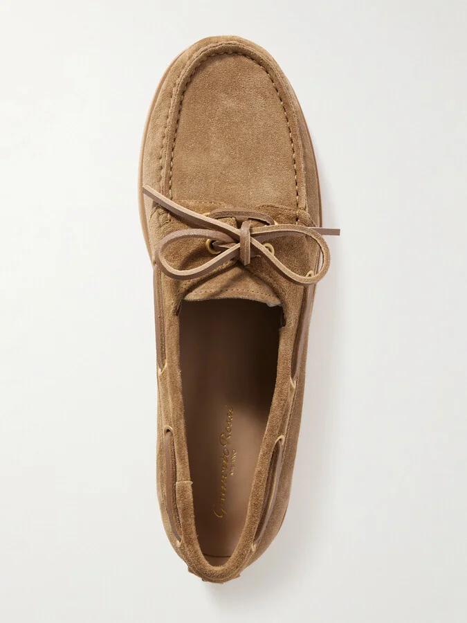 Gianvito Rossi - Vandée Suede Boat Shoes - Neutrals - Image 5