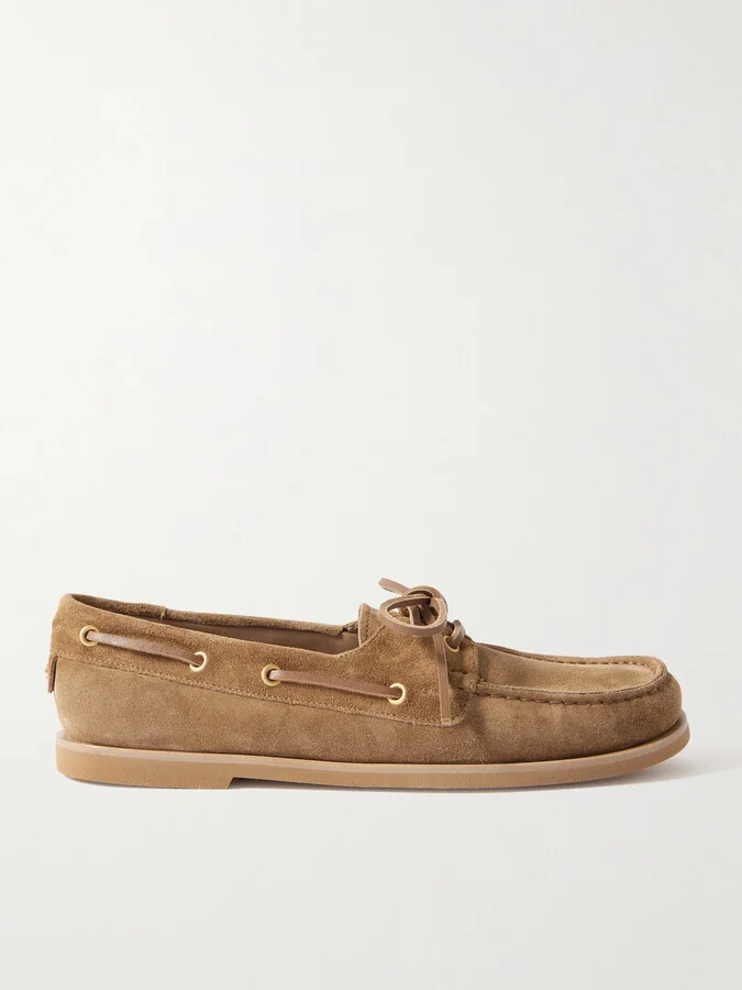 Gianvito Rossi - Vandée Suede Boat Shoes - Neutrals