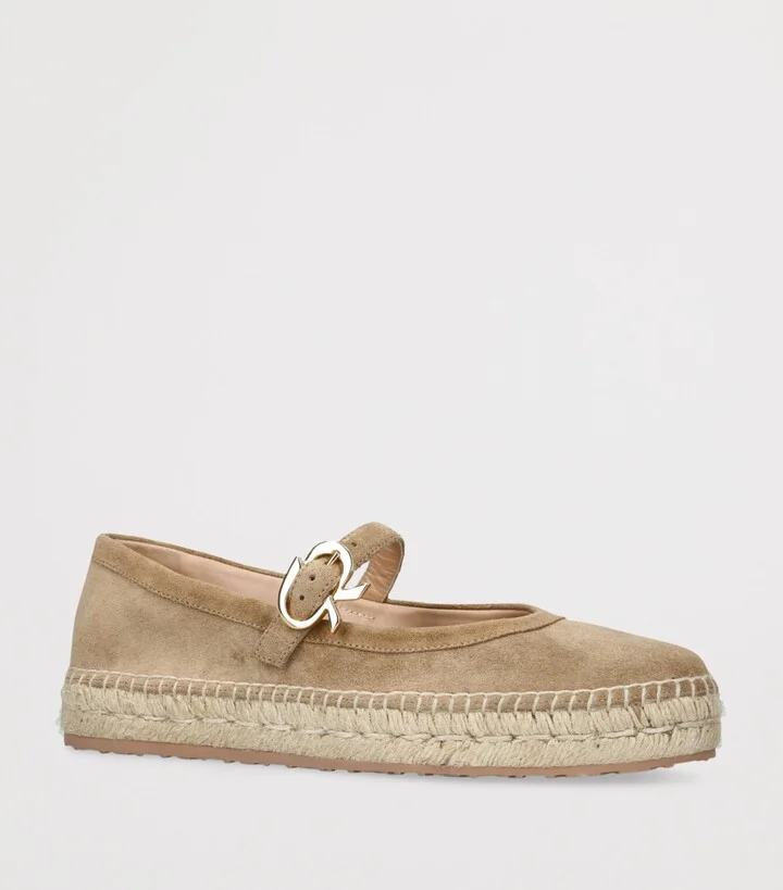 Gianvito Rossi Velour Elda Ballet Flats - Image 3